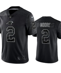 D.J. Moore 2 Carolina Panthers Black Reflective Limited Jersey - Men