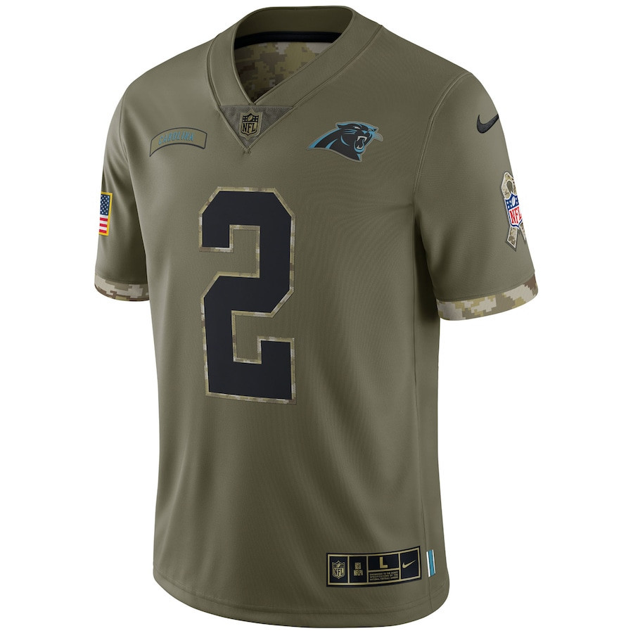 D.J. Moore Carolina Panthers 2022 Salute To Service Limited Jersey - Olive