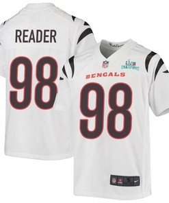 DJ Reader 98 Cincinnati Bengals Super Bowl LVII Champions Youth Game Jersey - White