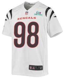 DJ Reader 98 Cincinnati Bengals Super Bowl LVII Champions Youth Game Jersey - White