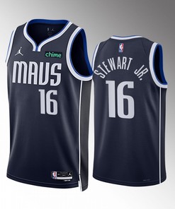 D.J. Stewart Jr. 16 2022-23 Dallas Mavericks Navy Statement Edition Men Jersey Swingman