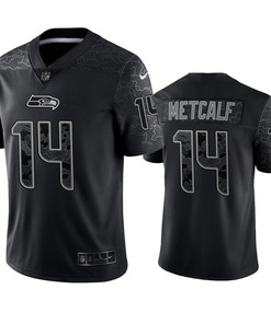 D.K. Metcalf 14 Seattle Seahawks Black Reflective Limited Jersey - Men