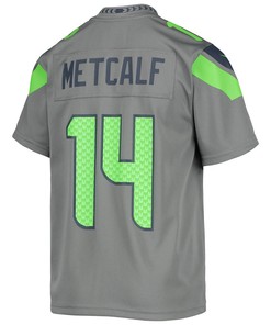 DK Metcalf 14 Seattle Seahawks Youth Inverted Team Game Jersey - Gray