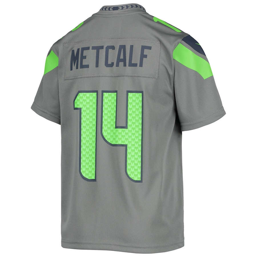 DK Metcalf 14 Seattle Seahawks Youth Inverted Team Game Jersey - Gray