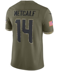 DK Metcalf Seattle Seahawks 2022 Salute To Service Limited Jersey - Olive