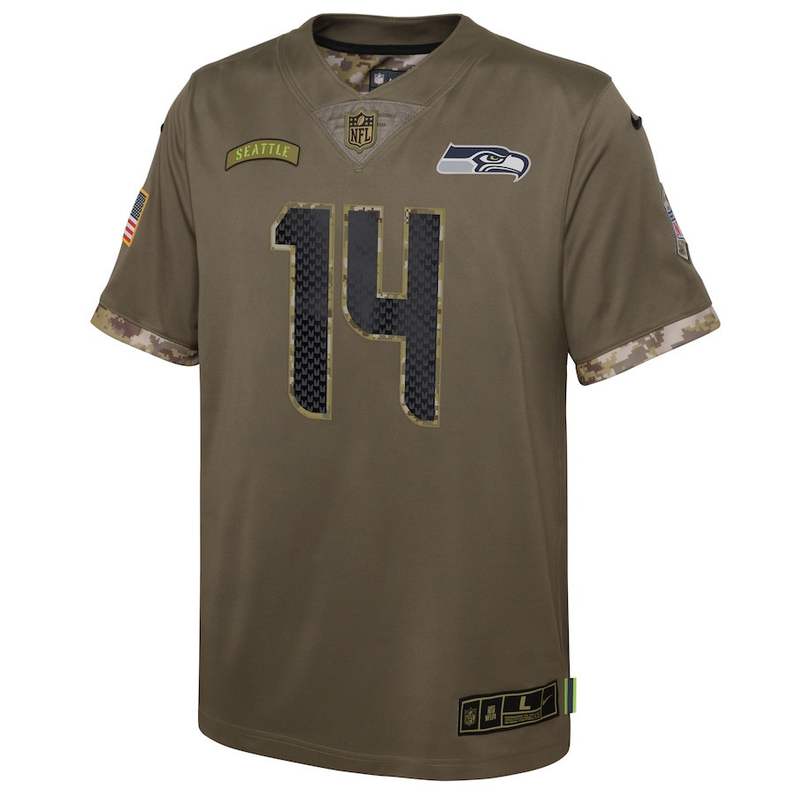 DK Metcalf Seattle Seahawks 2022 Salute To Service Player Limited Jersey - Olive