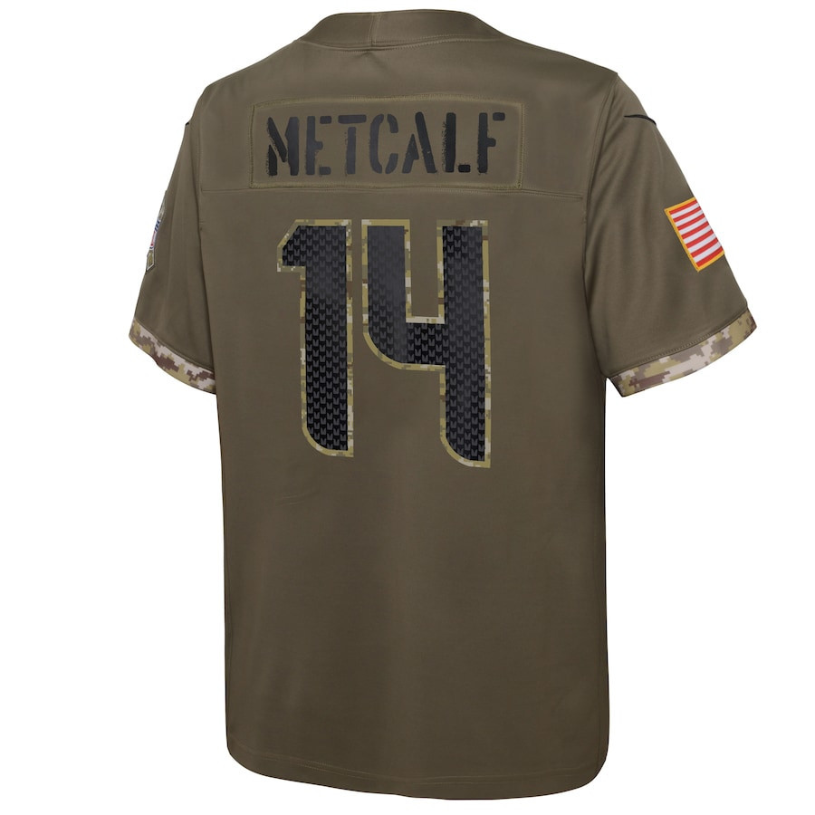 DK Metcalf Seattle Seahawks 2022 Salute To Service Player Limited Jersey - Olive