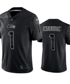 D'Wayne Eskridge 1 Seattle Seahawks Black Reflective Limited Jersey - Men
