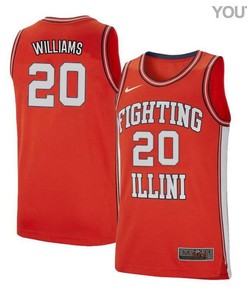 DaMonte Williams 20 Illinois Fighting Illini Retro Elite Basketball Youth Jersey - Orange