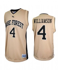 Daivien Williamson 4 Wake Forest Demon Deacons Gold Jersey Retro Basketball