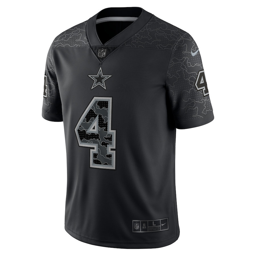 Dak Prescott 4 Dallas Cowboys RFLCTV Limited Jersey - Black