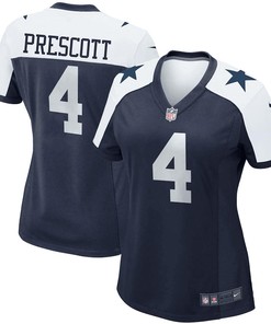 Dak Prescott 4 Dallas Cowboys Women's Alternate Game Team Jersey - Navy