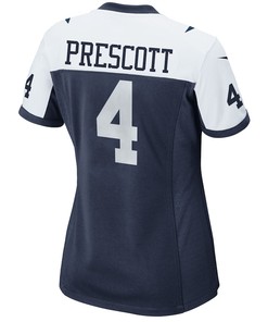 Dak Prescott 4 Dallas Cowboys Women's Alternate Game Team Jersey - Navy
