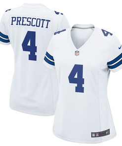 Dak Prescott 4 Dallas Cowboys Women's Team Game Jersey - White