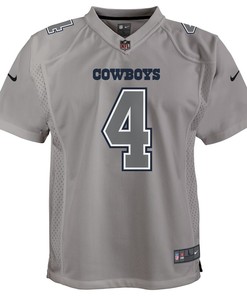 Dak Prescott 4 Dallas Cowboys Youth Atmosphere Game Jersey - Gray