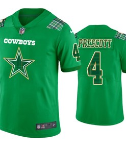 Dak Prescott Dallas Cowboys #4 Jersey St. Patricks Day Kelly Green Lucky - Men