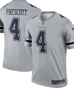 Dak Prescott Dallas Cowboys Inverted Legend Jersey - Gray Nfl
