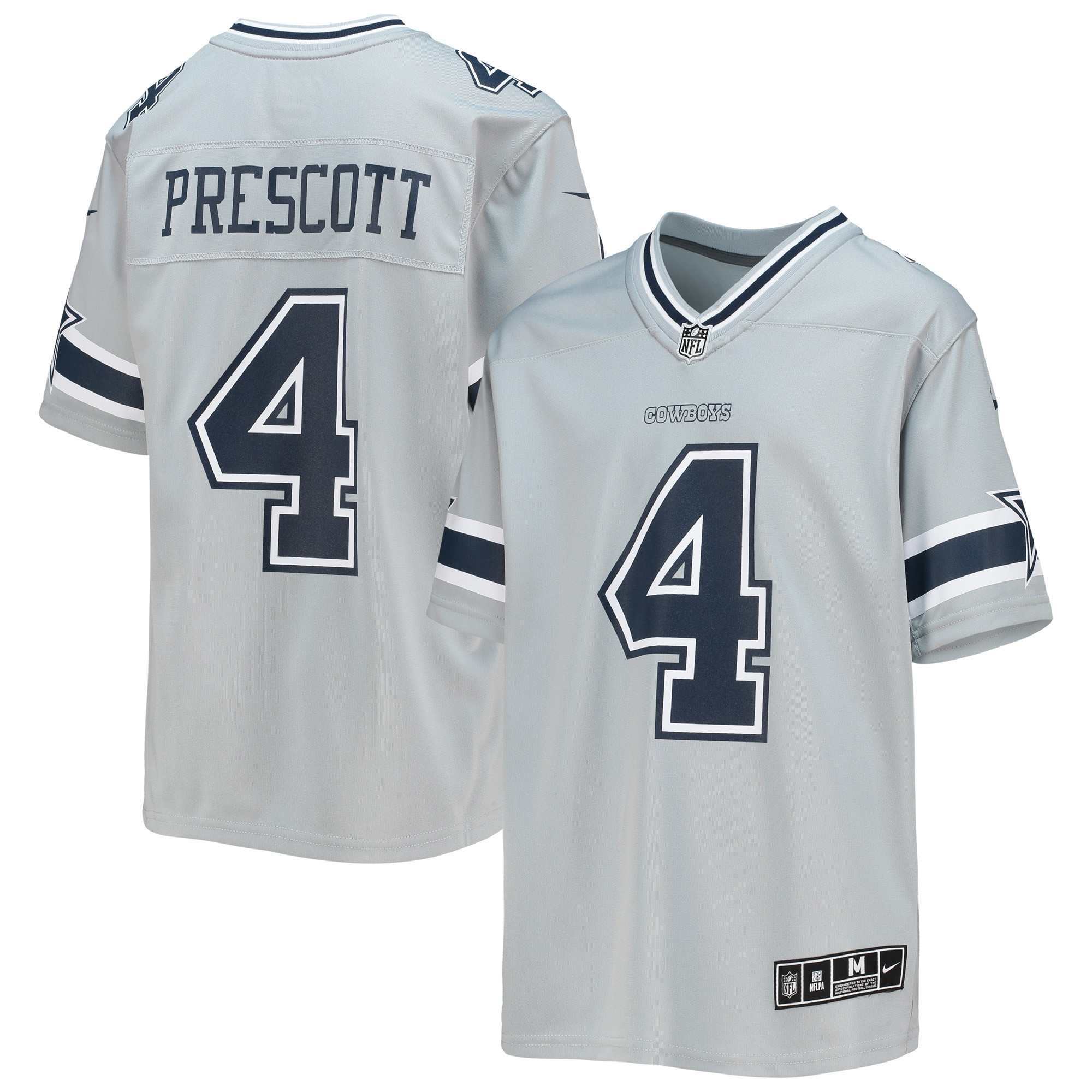 Dak Prescott Dallas Cowboys Inverted Team Game Jersey - Silver Nfl