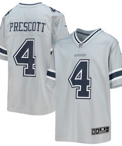Dak Prescott Dallas Cowboys Inverted Team Game Jersey - Silver Nfl