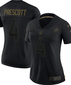 Dak Prescott Dallas Cowboys Womens 2020 Salute To Service Limited Jersey - Black
