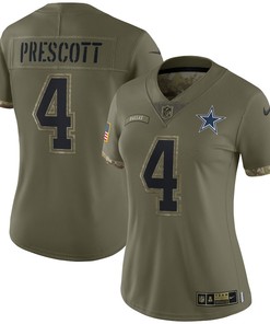 Dak Prescott Dallas Cowboys Women's 2022 Salute To Service Limited Jersey - Olive