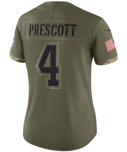 Dak Prescott Dallas Cowboys Women's 2022 Salute To Service Limited Jersey - Olive