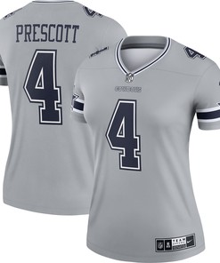 Dak Prescott Dallas Cowboys Womens Inverted Legend Jersey - Gray Nfl