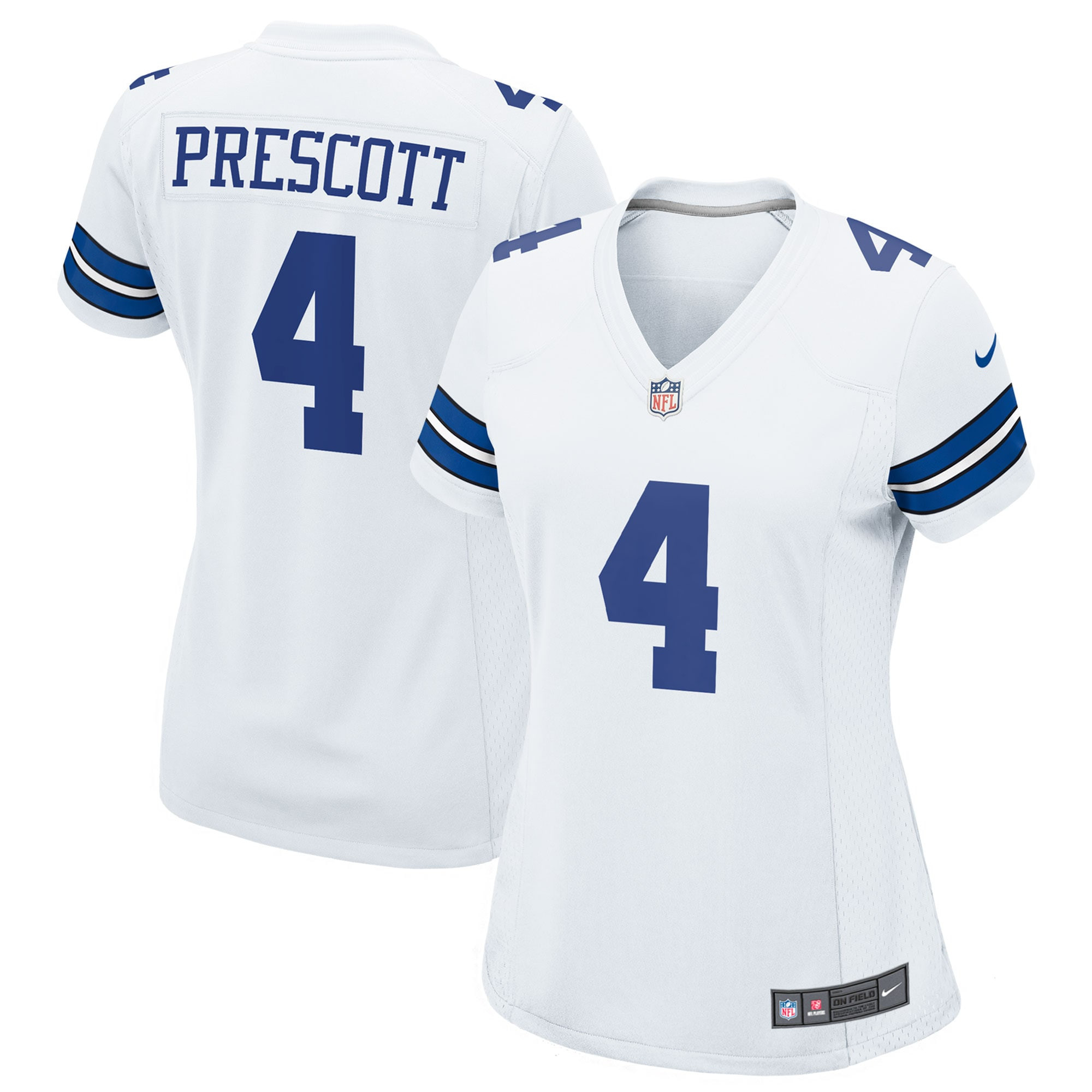 Dak Prescott Dallas Cowboys Womens Team Game Jersey - White Nfl