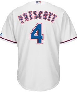 Dak Prescott Texas Rangers Majestic Nfl X Mlb Crossover Cool Base Player Jersey - White