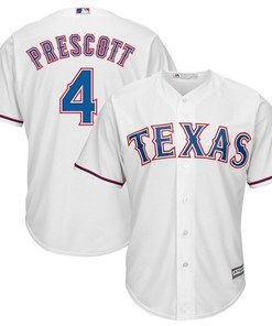Dak Prescott Texas Rangers Majestic Nfl X Mlb Crossover Cool Base Player Jersey White 2019