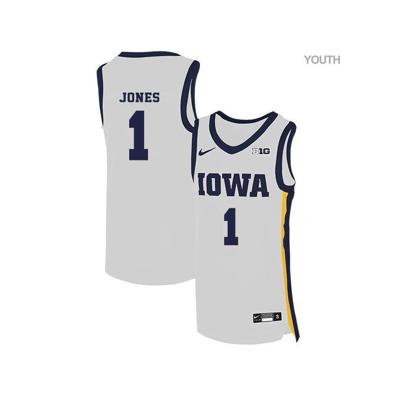 Dale Jones 1 Iowa Hawkeyes Elite Basketball Youth Jersey - White