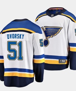 Dalibor Dvorsky #51 St. Louis Blues 2023 NHL Draft Away Men Jersey - White
