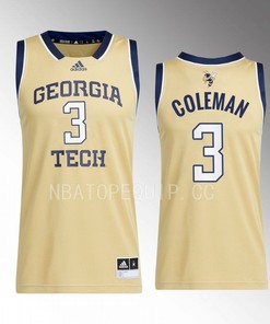 Dallan Coleman 3 Georgia Tech Yellow Jackets Beige Jersey 2022-23 Swingman Basketball