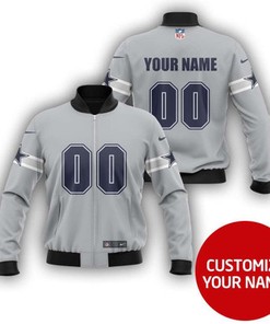 Dallas Cowboys 00 Personalized Jersey Style Gift With Custom Number Name For Cowboys Fans Bomber Jacket