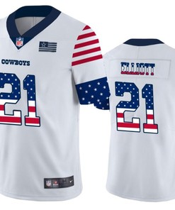 Dallas Cowboys 21 White Throwback Flag Jersey