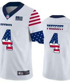 Dallas Cowboys 4 White Throwback Flag Jersey