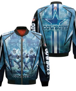 Dallas Cowboys Amari Cooper 19 Dak Prescott 4 Ezekiel Elliott 21 3D Bomber Jacket Model 1574