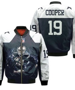Dallas Cowboys Amari Cooper 19 Great Player Navy Gift For Cowboys fans Bomber Jacket