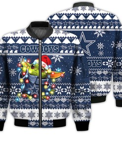 Dallas Cowboys Baby Yoda Star Wars Sports Football American Ugly Christmas Gifts Unisex 3D Bomber Jacket