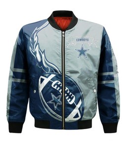 Dallas Cowboys Bomber Jacket Flame Ball - NFL