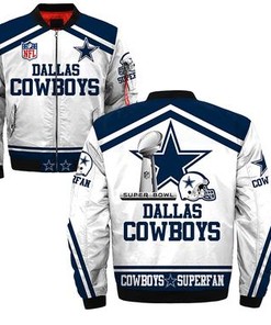 Dallas Cowboys Bomber Jacket Graphic “Dallas Super Fans” gift for fans