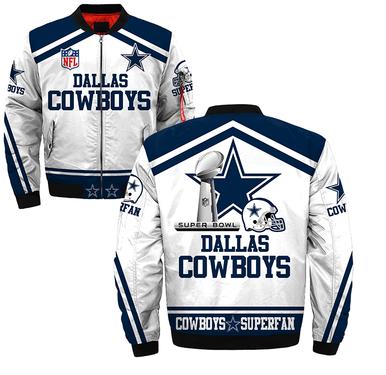Dallas Cowboys Bomber Jacket Graphic “Dallas Super Fans” gift for fans