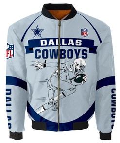 Dallas Cowboys Bomber Jacket Graphic Running men gift for fans