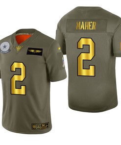 Dallas Cowboys Brett Maher 2019 Salute To Service Nfl 100 Mens Jersey Metallic