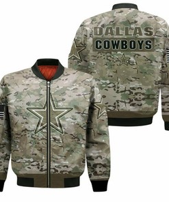 Dallas Cowboys Camouflage Pattern 3D Bomber Jacket Model 1580