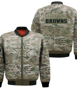 Dallas Cowboys Camourflage Veteran 3D Jersey Bomber Jacket