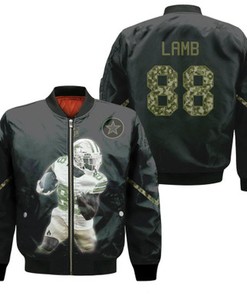 Dallas Cowboys CeeDee Lamb 88 NFL Legendary Captain 2020 Black Gift For Cowboys Fans Bomber Jacket