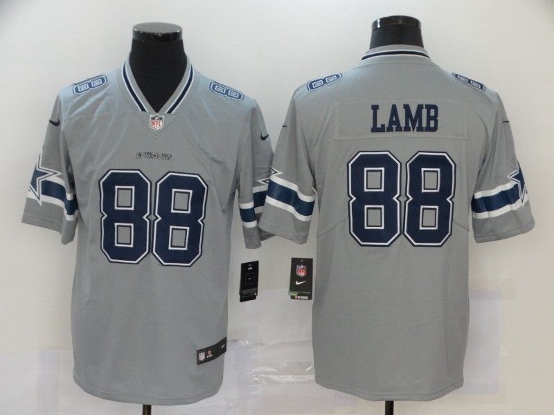 Dallas Cowboys Ceedee Lamb #88 Nfl 2020 Grey Jersey
