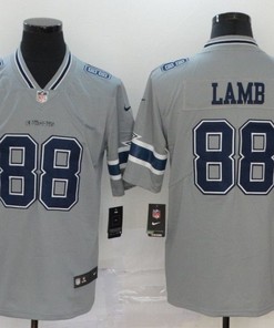 Dallas Cowboys Ceedee Lamb #88 Nfl 2020 Grey Jersey