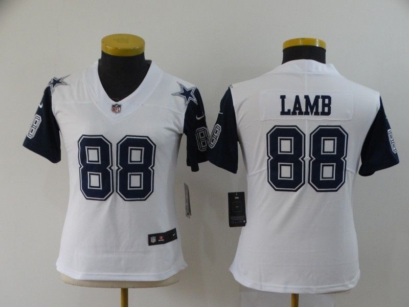 Dallas Cowboys Ceedee Lamb #88 Nfl 2020 White Womens Jersey